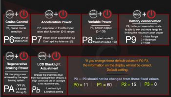 Dualtron Ultra Dashboard Settings